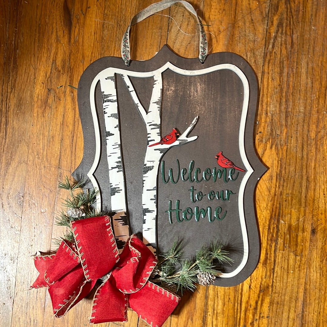 Cardinal Winter Door Hanger
