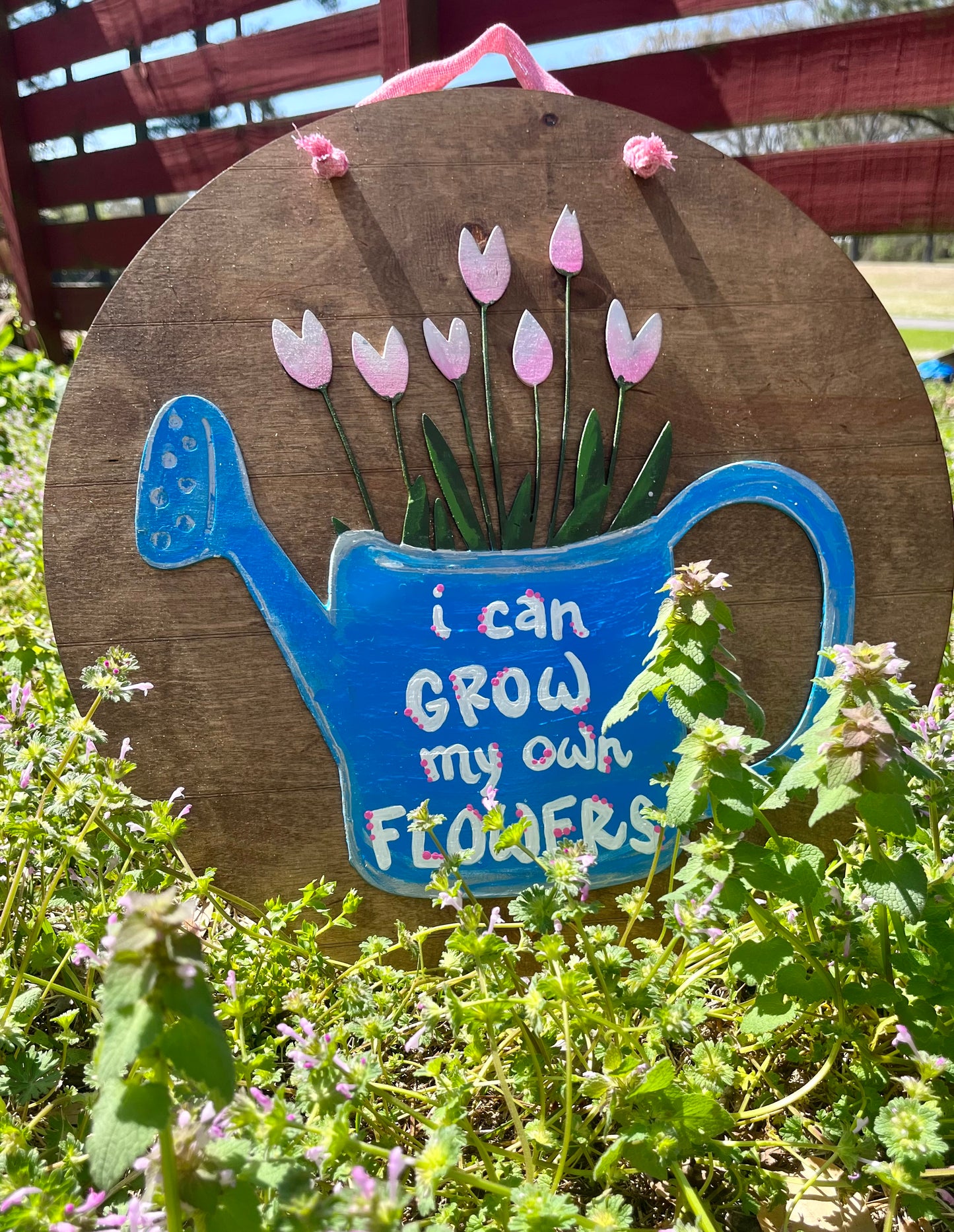 Spring Watering Can Door Hanger