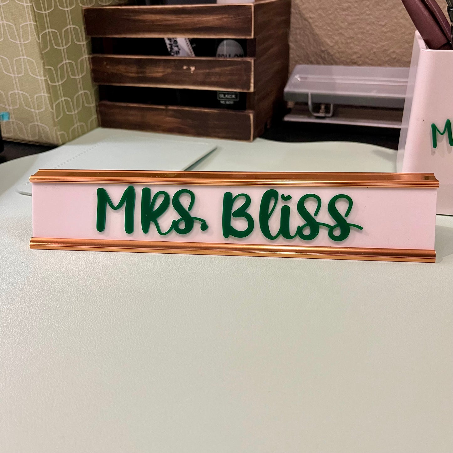 Custom Desk Plate