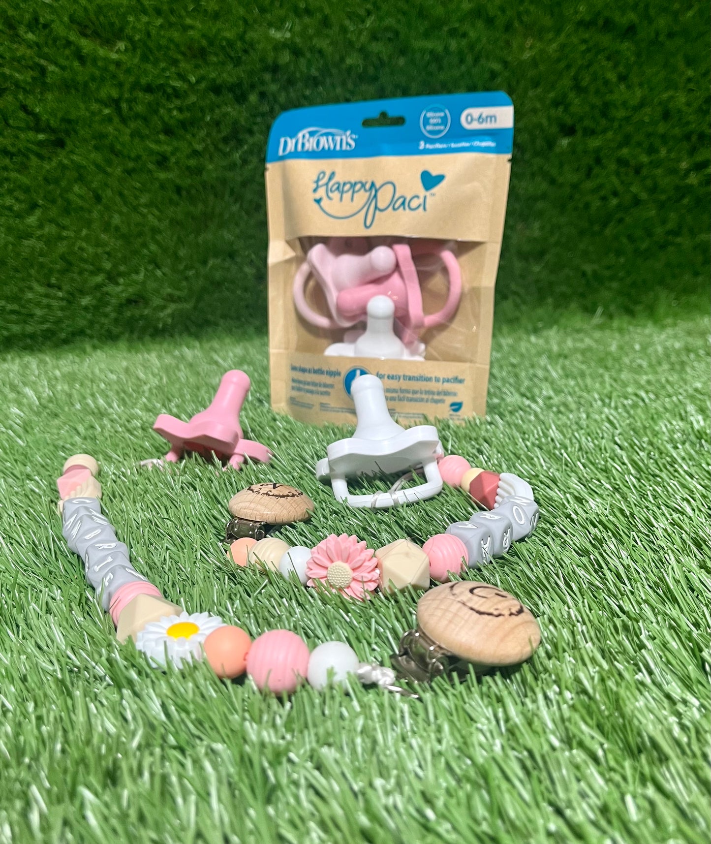 Pacifier Clip Tag for baby N- Thompson babies