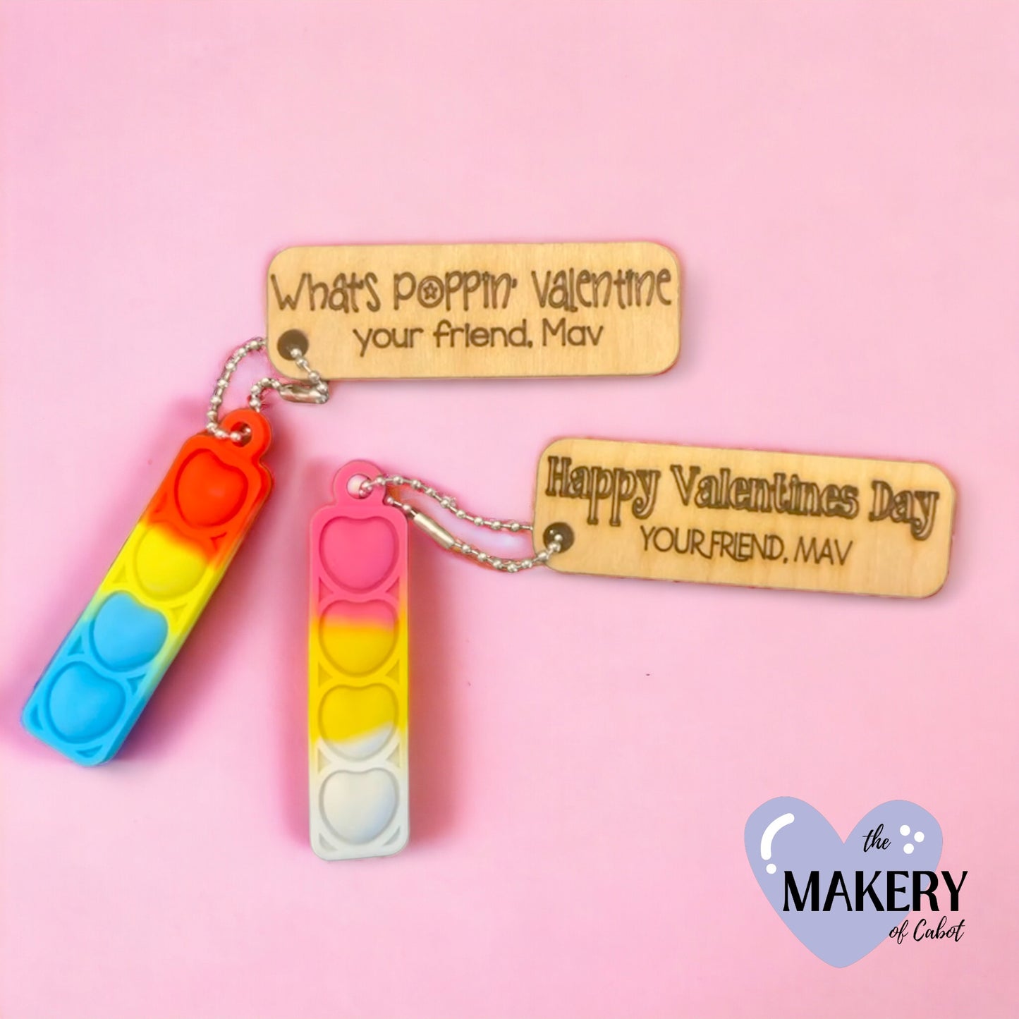 Pop-it Keychain Valentine Party Favors
