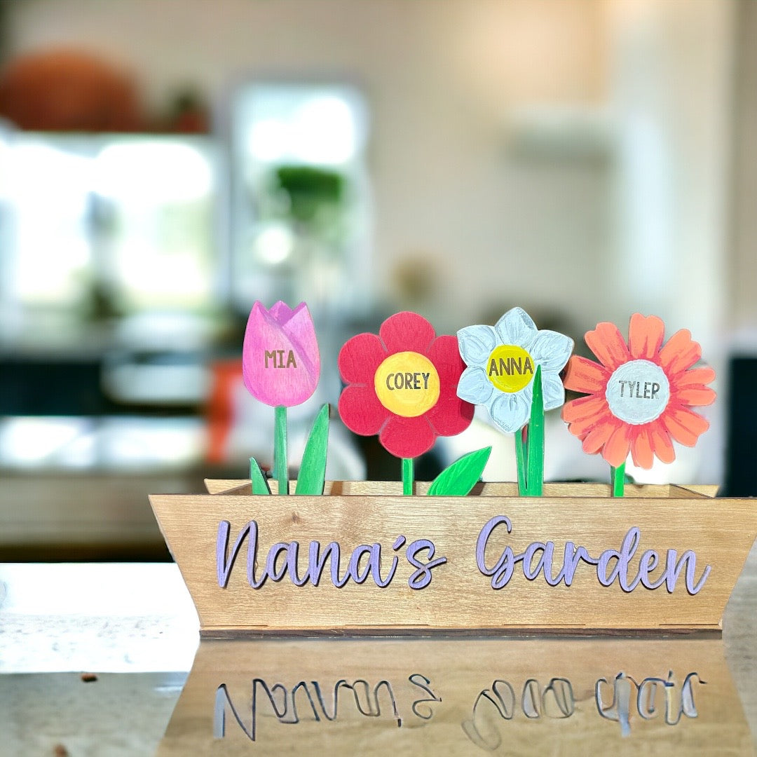 Grandkids Garden Display - party version MNO