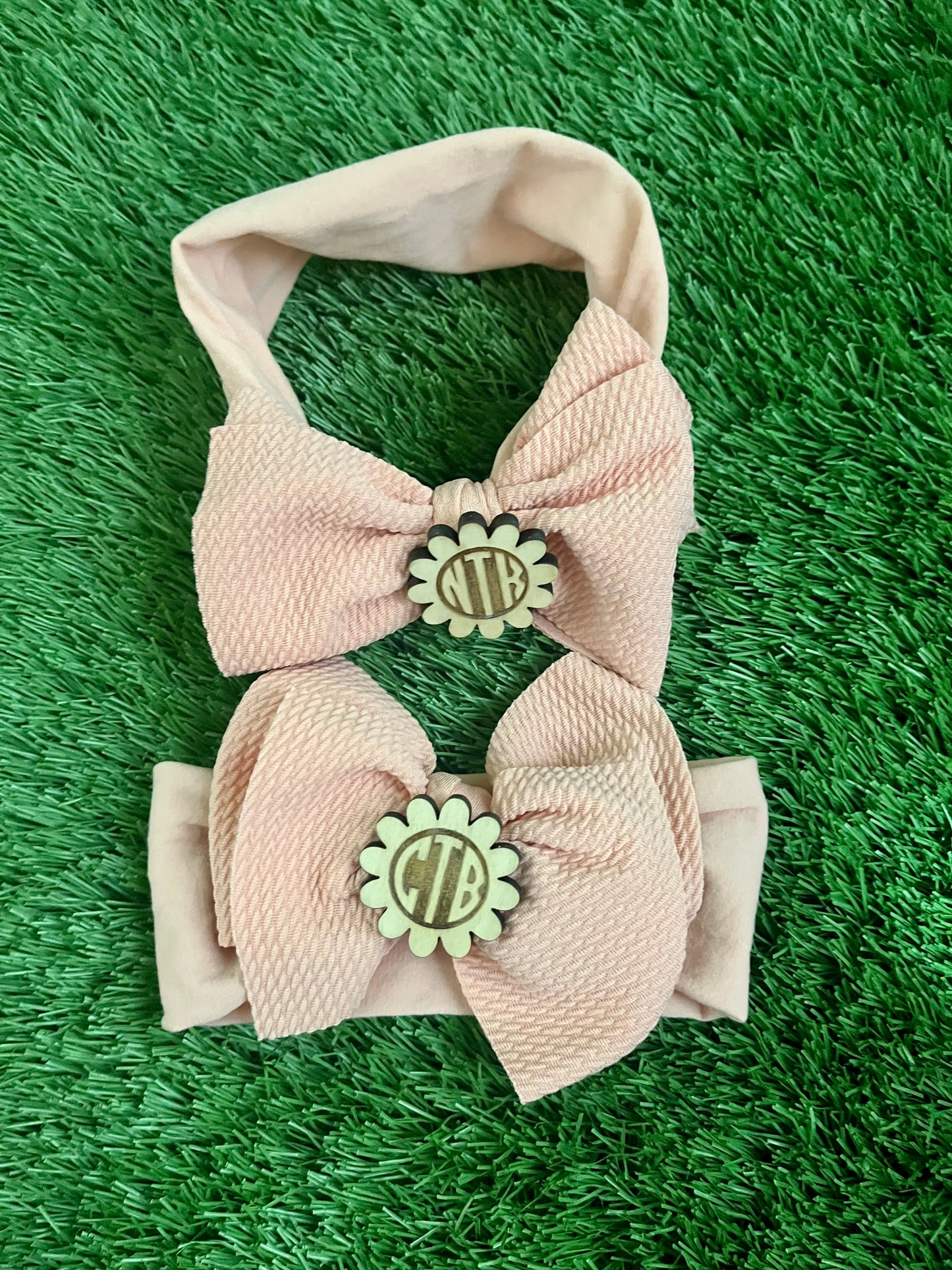 Monogrammed headband bows