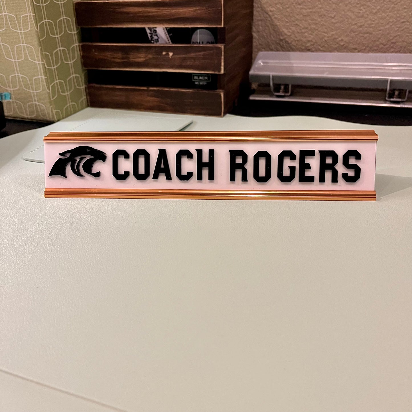 Custom Desk Plate