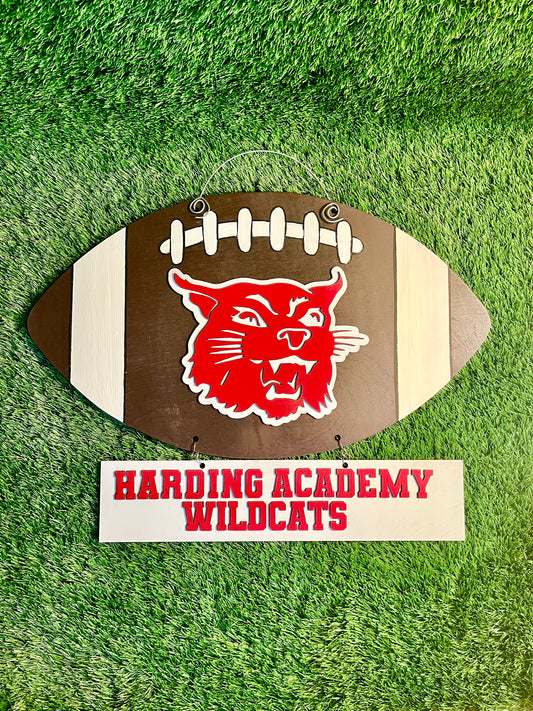 Football with team plaque