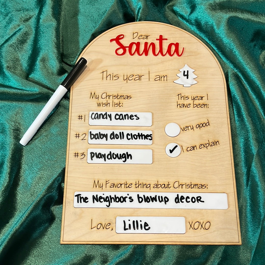 Dear Santa Whiteboard