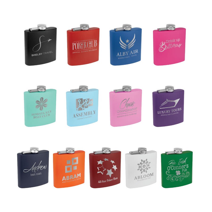 Custom Engraved Flask (powder coated)
