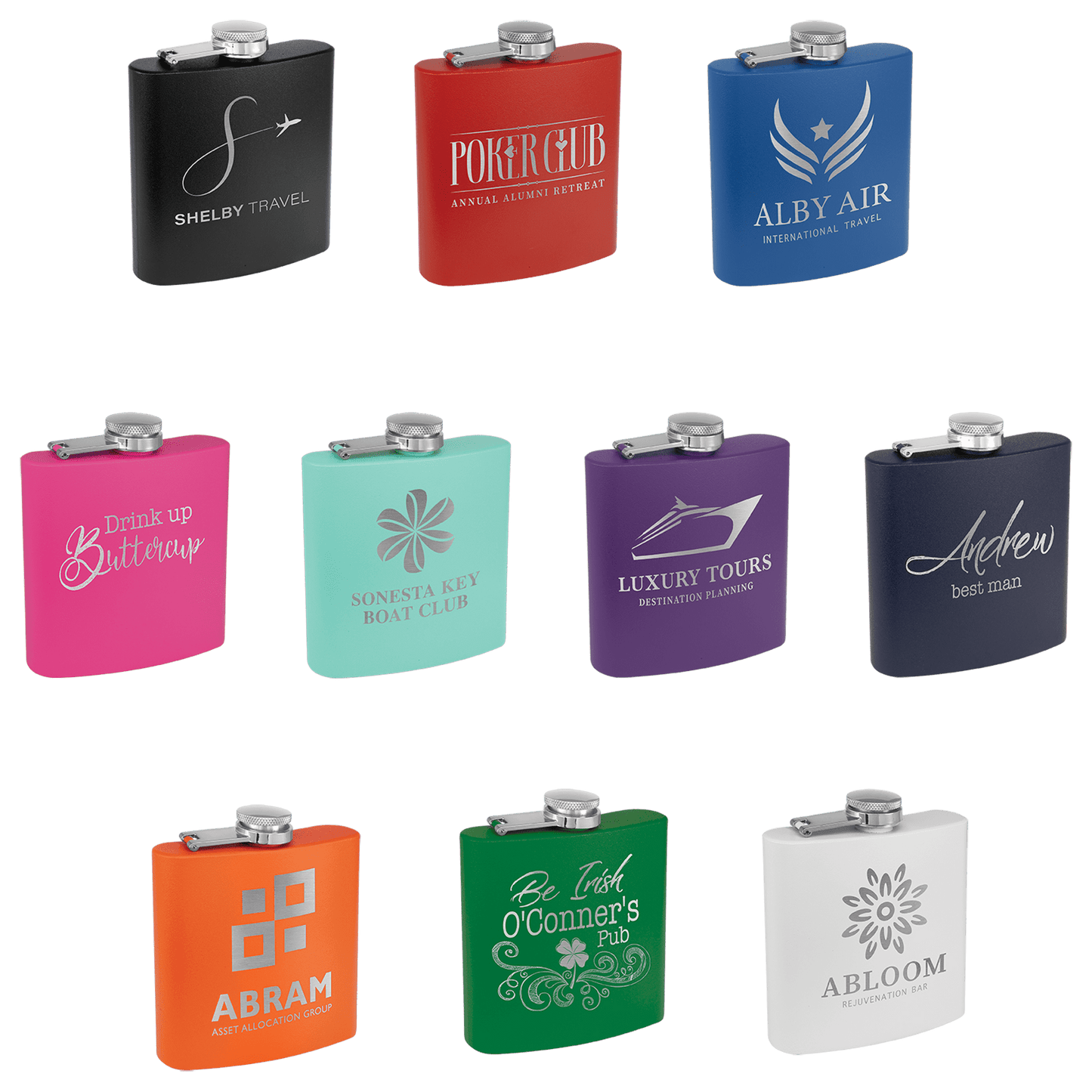 Custom Engraved Flask (powder coated)