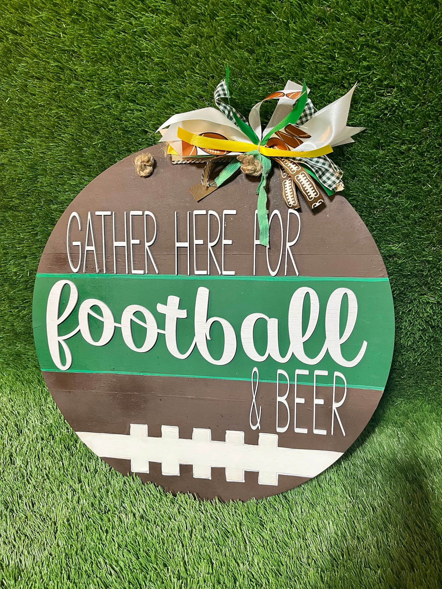 Gather Here for Football & Beer Door Hanger