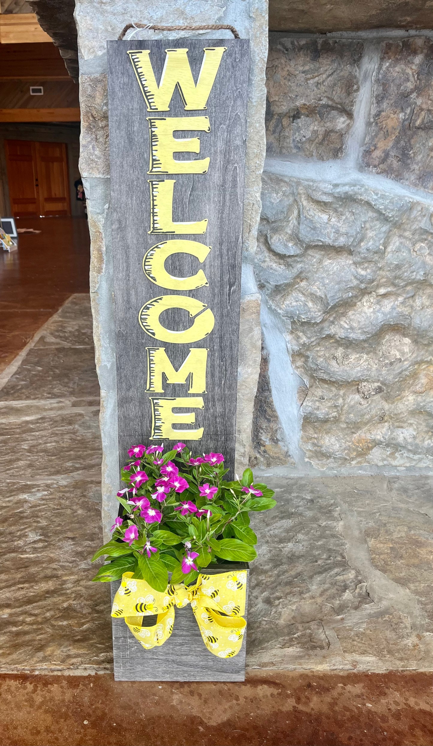 Welcome Planter Box (Yellow)