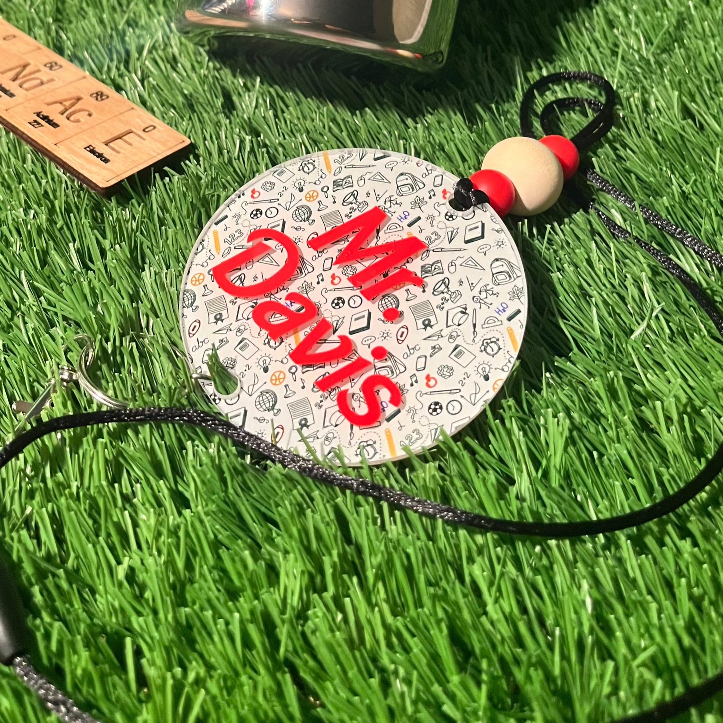 School Themed acrylic lanyard