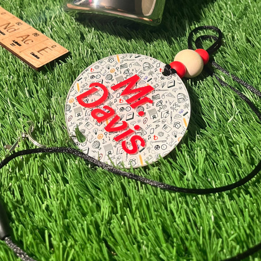 School Themed acrylic lanyard