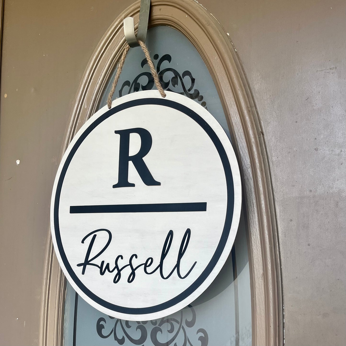 Last Name Door Hanger with frame