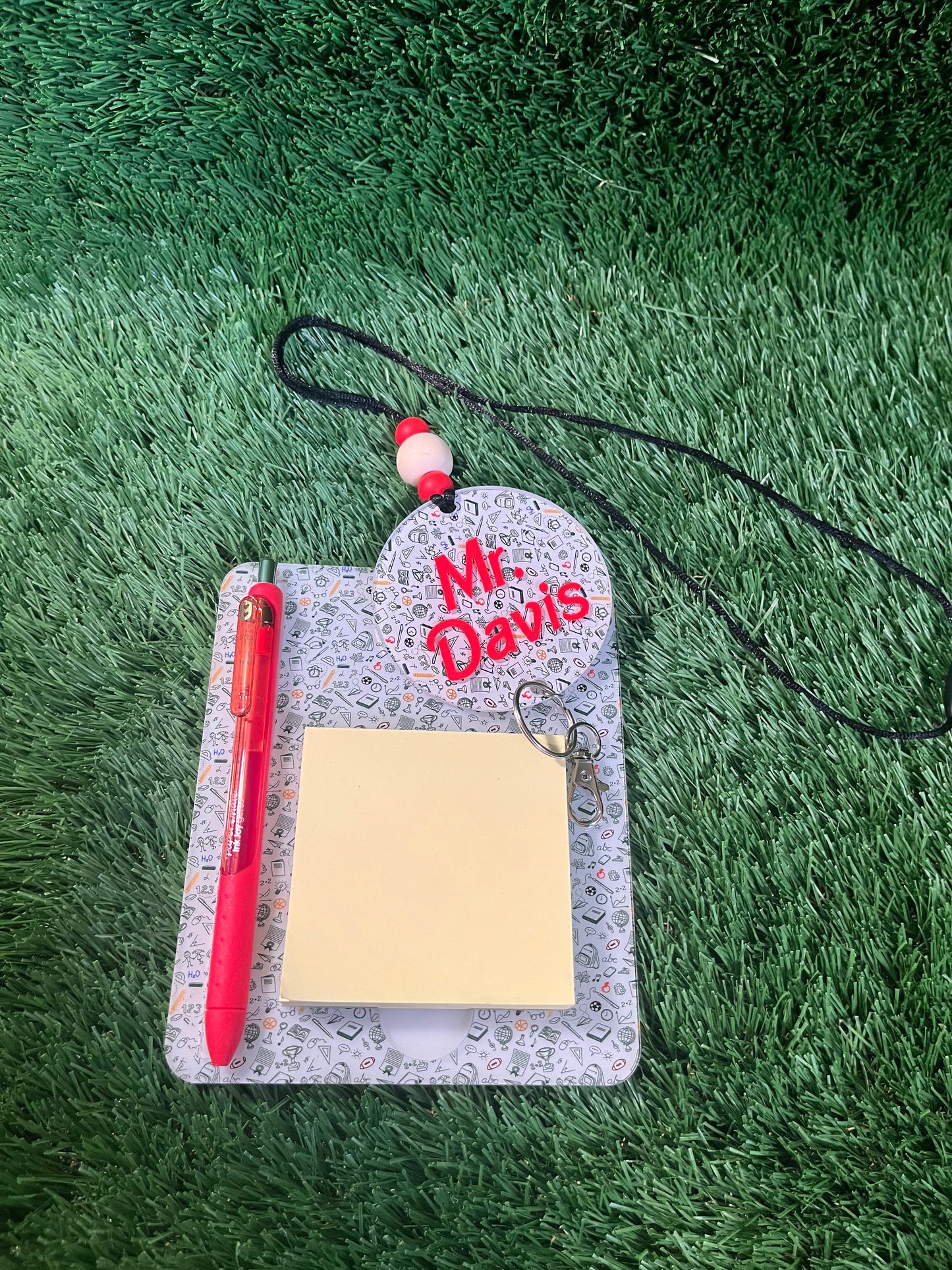 School Themed acrylic lanyard