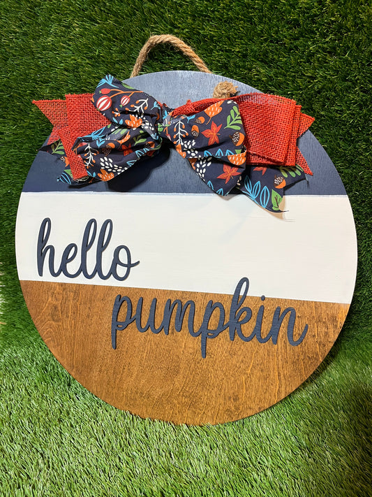 Hello Pumpkin - Door Hanger