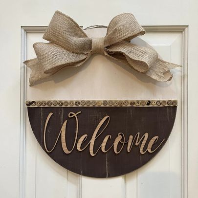 Welcome with Button Trim