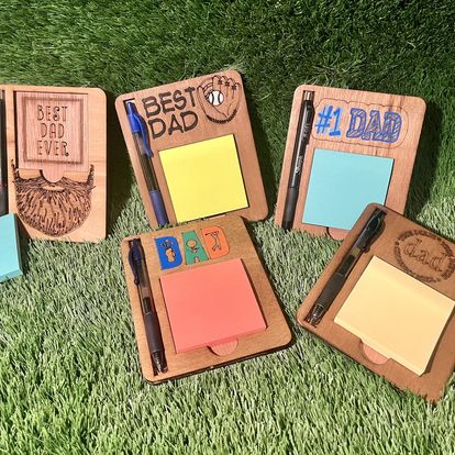 Desktop Note & Pen Holder - wooden