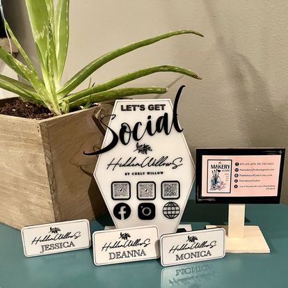 Social Media Sign and Nametags