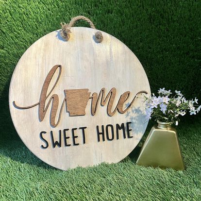 Arkansas Home Sweet Home Door Hanger