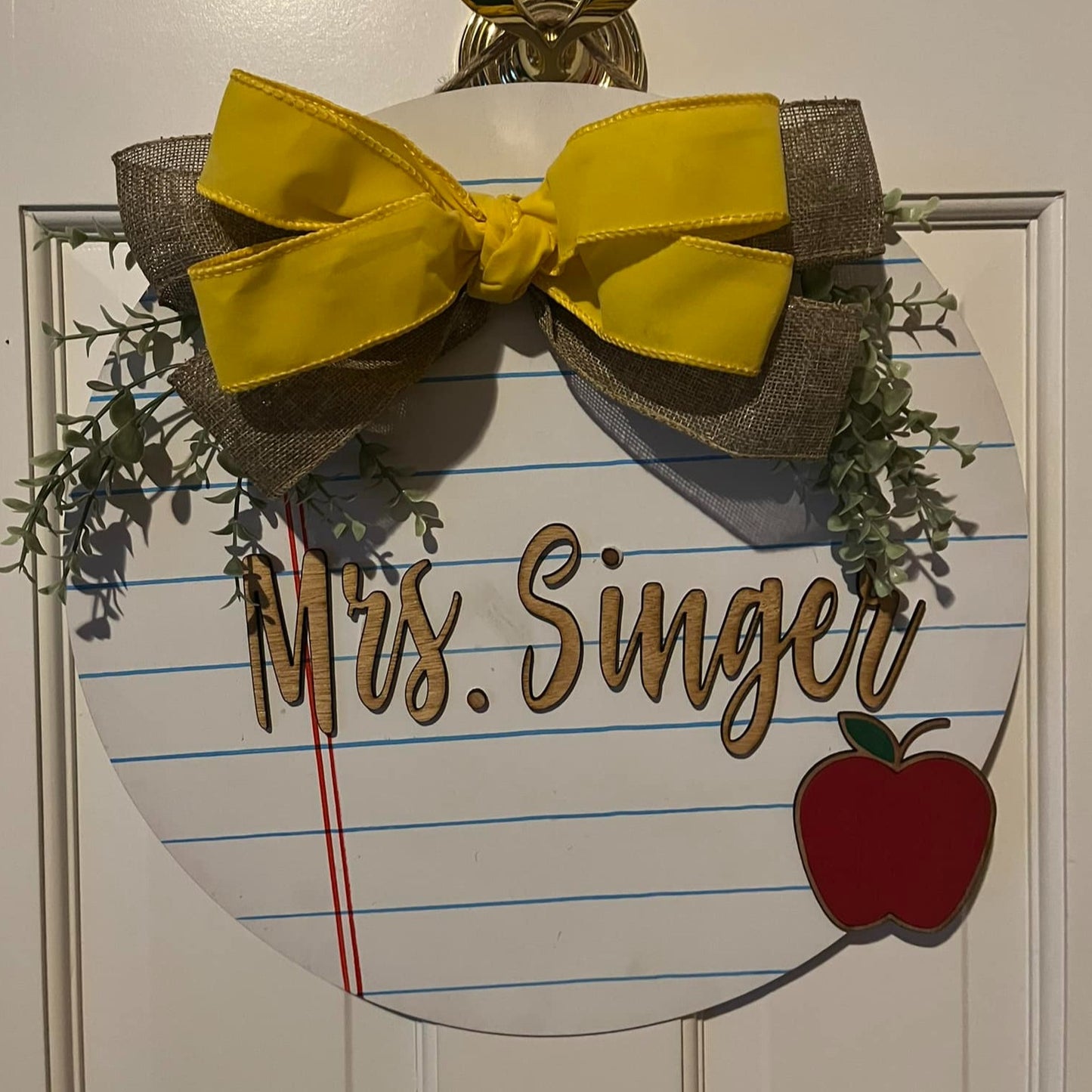 Classroom Door Sign: Notebook Paper