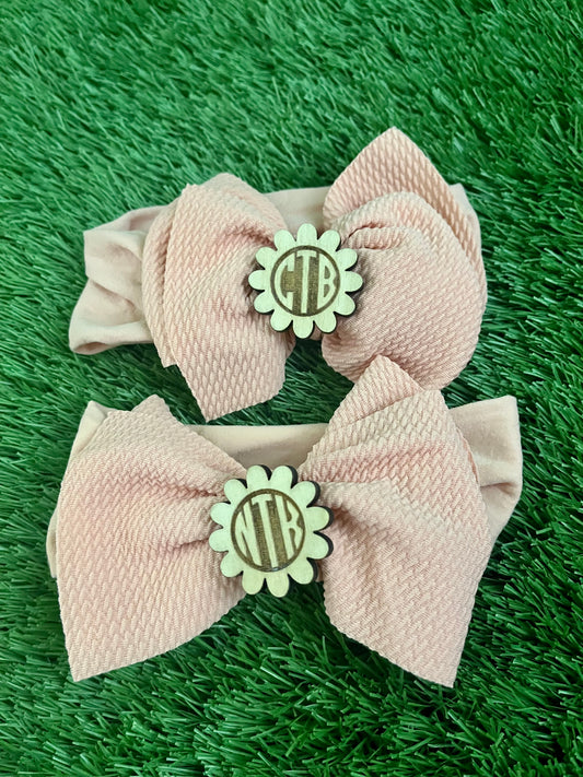 Monogrammed headband bows