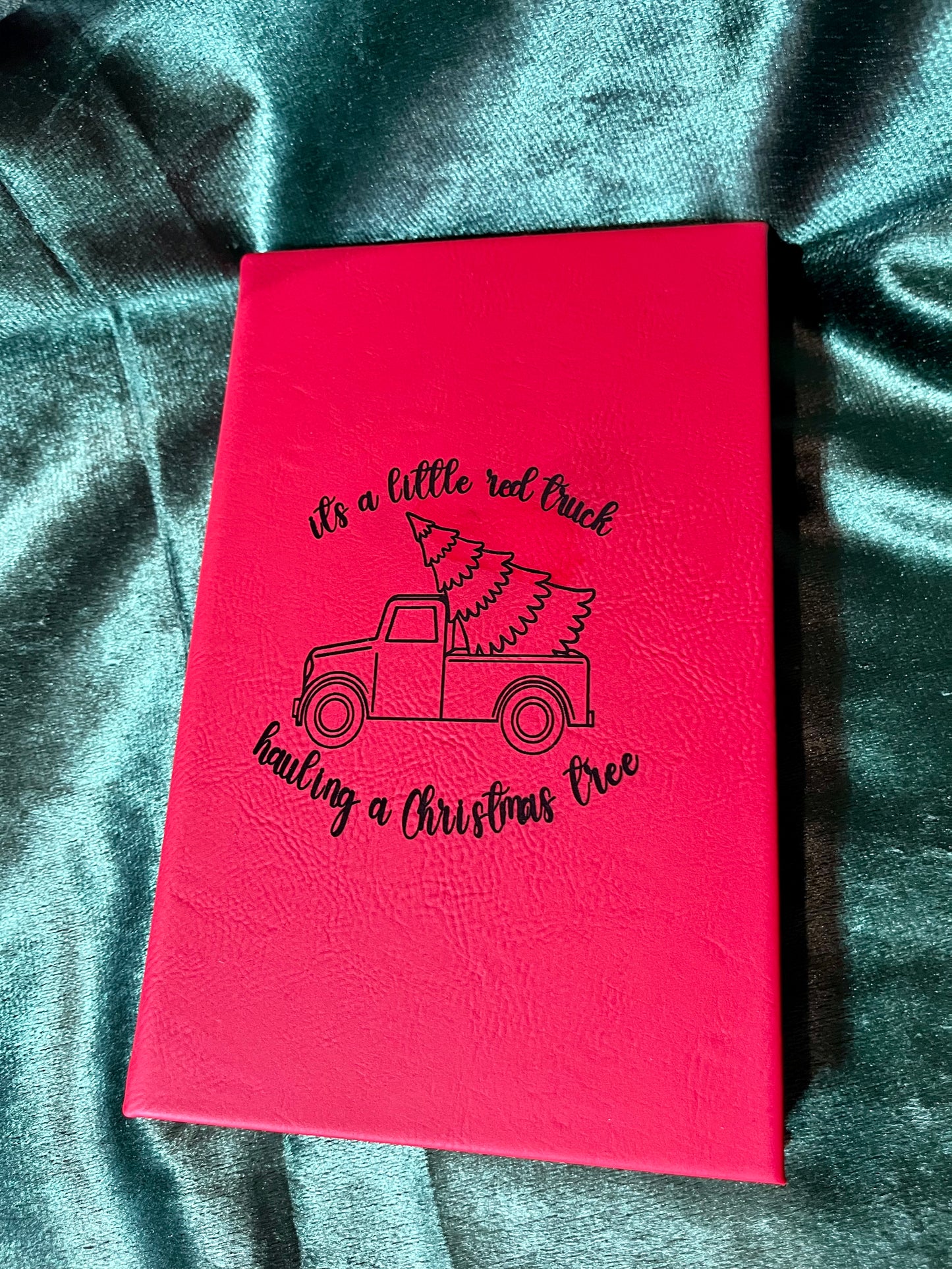 Red Truck Christmas Tree - Engraved Notebook