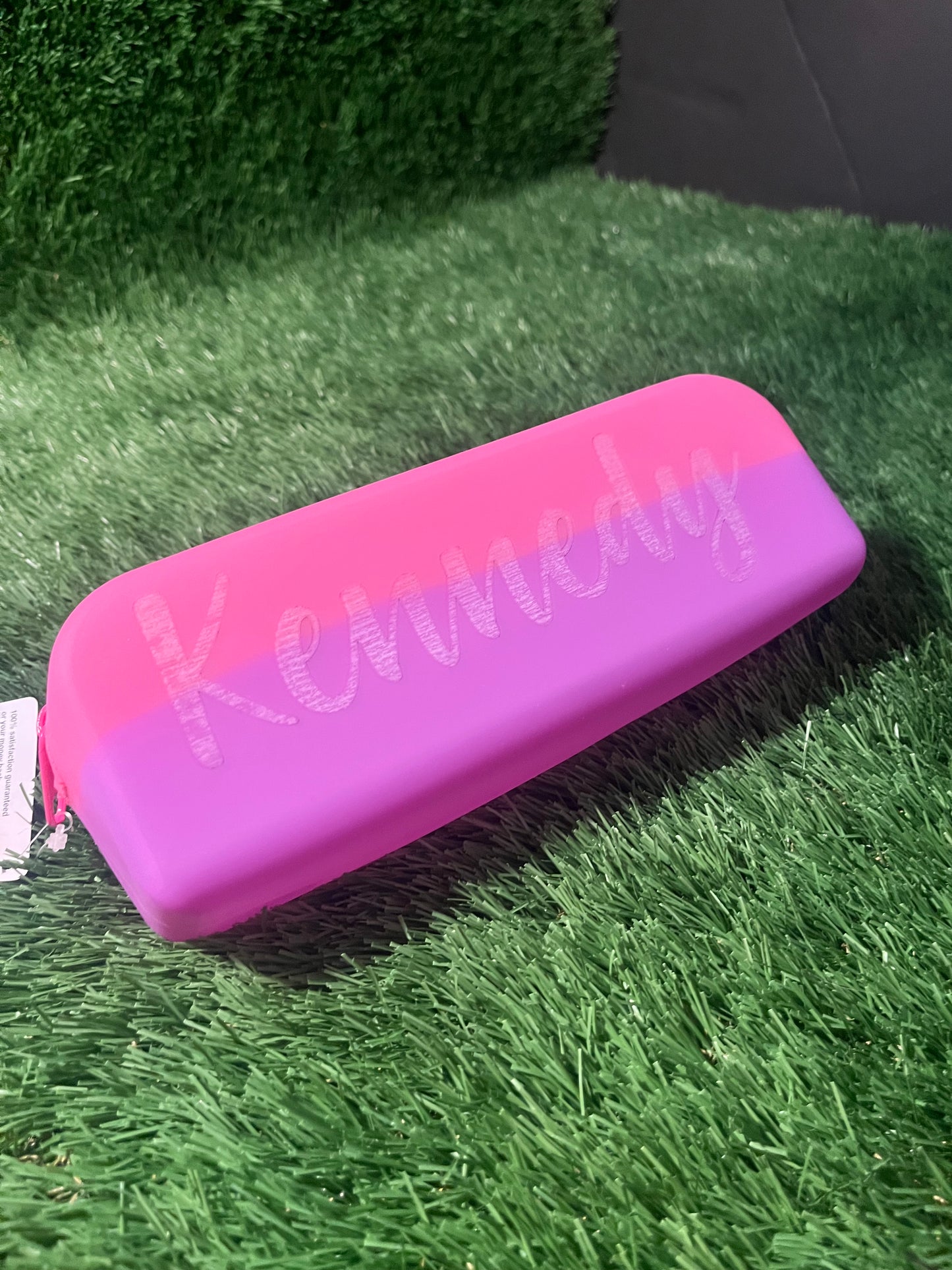 Silicone zippered pencil case: personalized